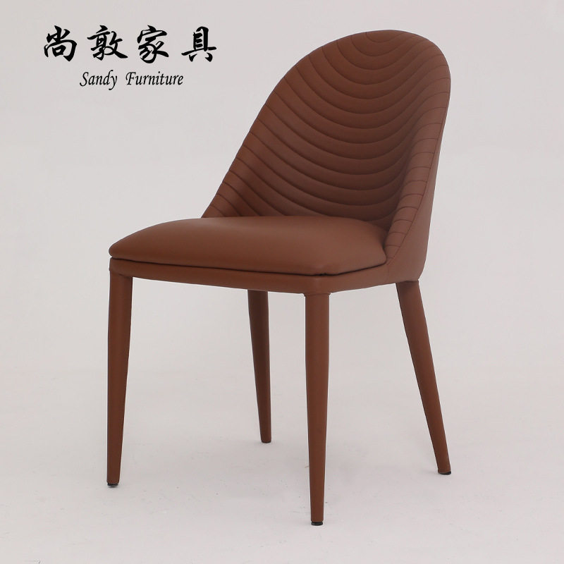 北欧餐椅意式极简皮艺休闲椅简约现代设计师餐桌椅轻奢凳子