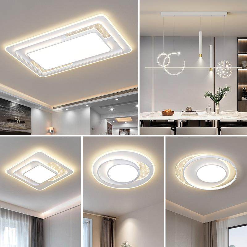 客厅主灯2023新款轻奢长方形LED吸顶灯现代卧室套餐组合智能灯具