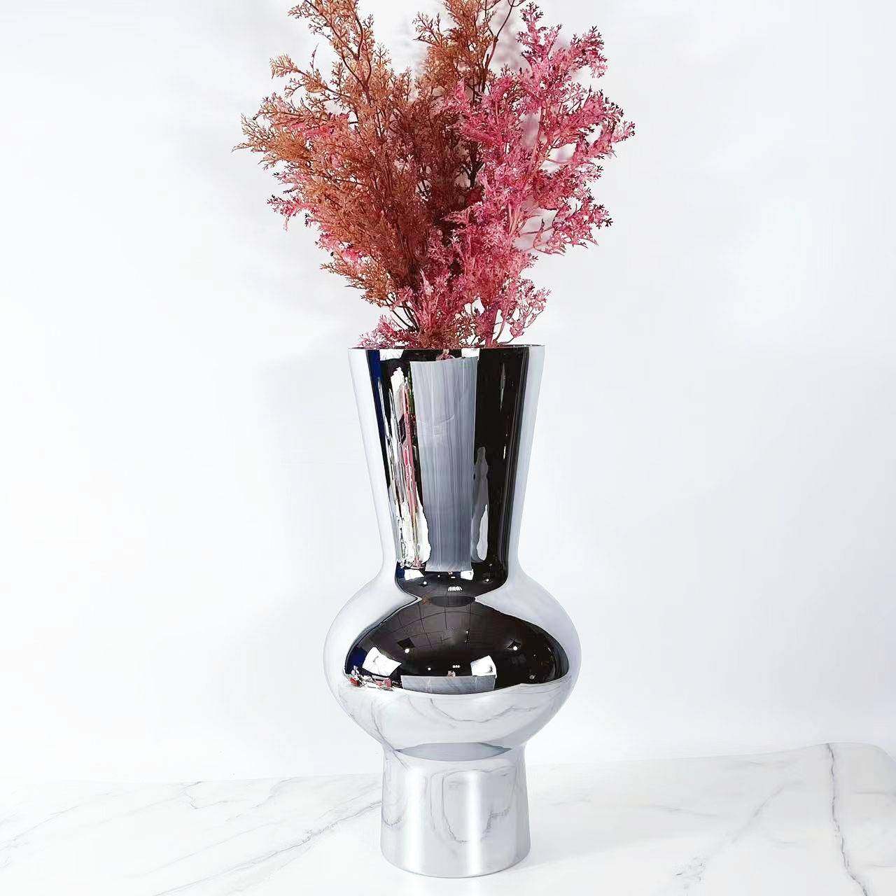 现代简约玻璃花瓶摆件居家样板间客厅茶几玄关柜银色餐厅插花花器,机械设备,其他机械设备,淘宝优惠券,粉丝福利购,淘宝优惠卷