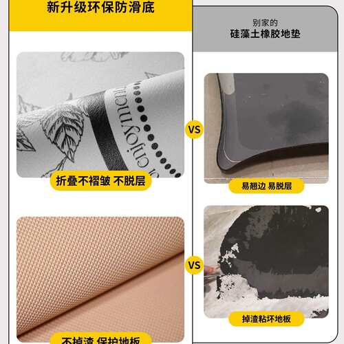 吸水吸油硅藻泥L型厨房地垫2025新款抗污耐脏脚垫子可擦免洗