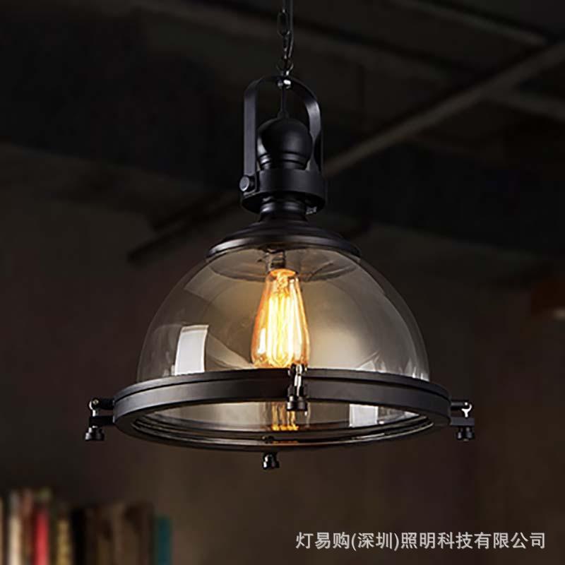 loft复古工业风吊灯单头餐厅吧台吊灯咖啡厅酒吧玻璃灯厂家供货图片