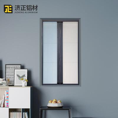 艺术折叠厅纱客厨房通风隐尼形纱窗防盗NBP防护窗龙网折叠纱窗