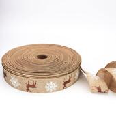 款 圣诞蝴蝶饰新5m金结粉圣诞鹿装 白色雪花512仿麻布织带彩色丝带