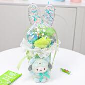 兔子波波20230828球套餐亚克零透明兔耳朵食抱抱桶鲜花盒diy花束