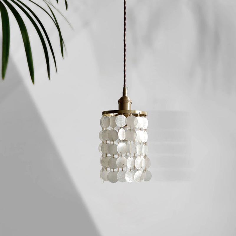 式风复古贝壳铃吊灯吧台民宿铜灯衣帽间日过SM-D0356小道卧室床头