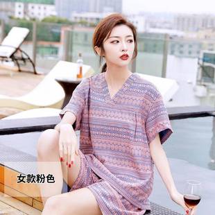 足浴服汉 YIX韩式 205新款 洋汗2蒸女人棉情侣浴服男桑拿服气加大码