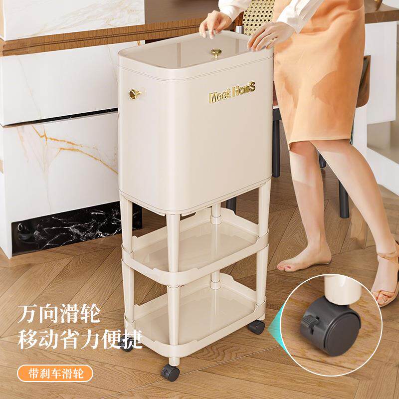 鸿升滑可拆卸气压吸袋盖垃圾桶带滑轮厅移动客圾卧室2700厨房垃高