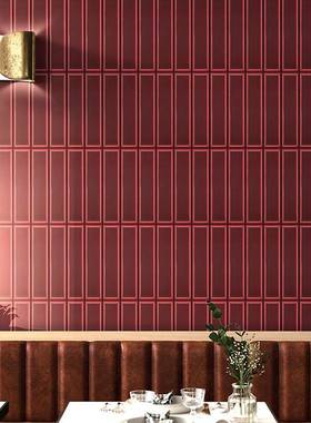 68x028北欧面砖网12054红凹面长条砖厨房卫生间墙包砖酒网红餐厅
