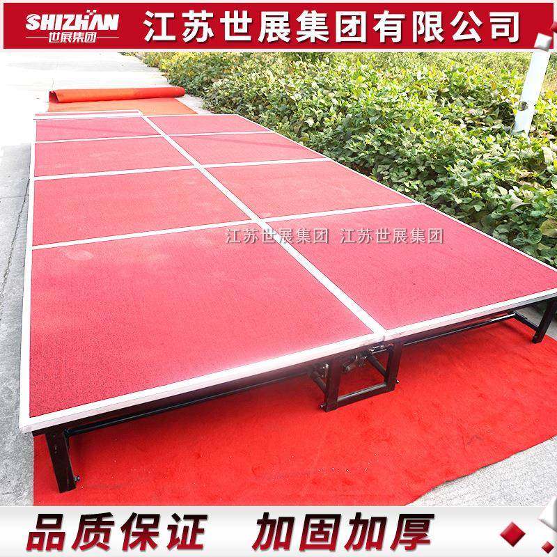 钢合铁装酒店折叠台铝金带轮活动舞台升降快婚庆舞舞台世展93厂家