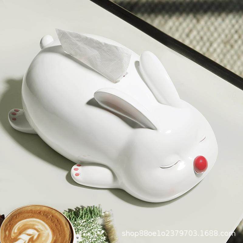 可爱兔子擦手盒VDF巾盒桌面摆件家客厅茶用几装饰高档创意纸抽纸,橡塑材料及制品,工业陶瓷,淘宝优惠券,粉丝福利购,淘宝优惠卷