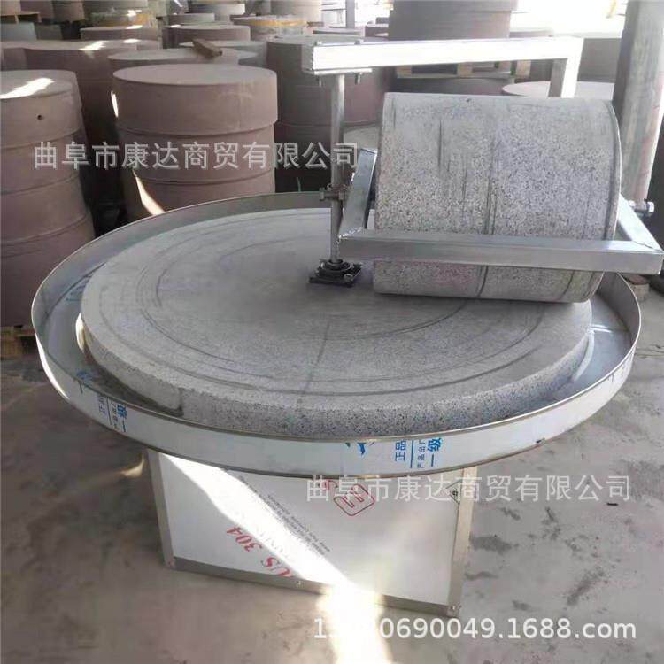 电动石碾子图片双碾子碾辣椒面碾元宵面机粮食磨粉机单辊石碾