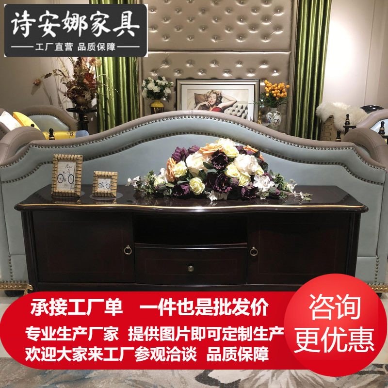 欧式餐边柜客厅新古典实木雕花玄关柜储物柜餐厅边柜沙发背景柜