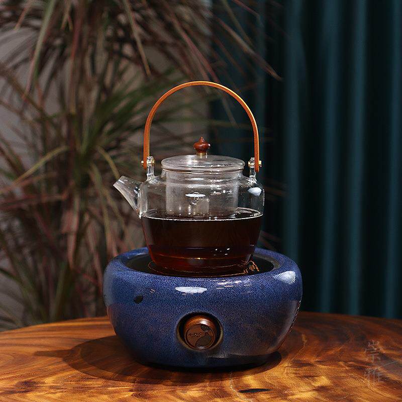 不觉堂星曜电陶炉1250W煮茶家用宝石蓝煮茶器静音围炉煮茶