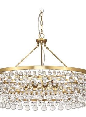 美式水晶客厅吊灯现代简约大气主灯卧室餐厅VC灯浪漫轻奢圆水晶灯