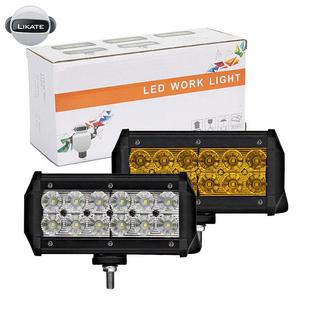 新款 双排7inch36w12smd泛光长条越野车检修灯 汽车led工作灯三目款