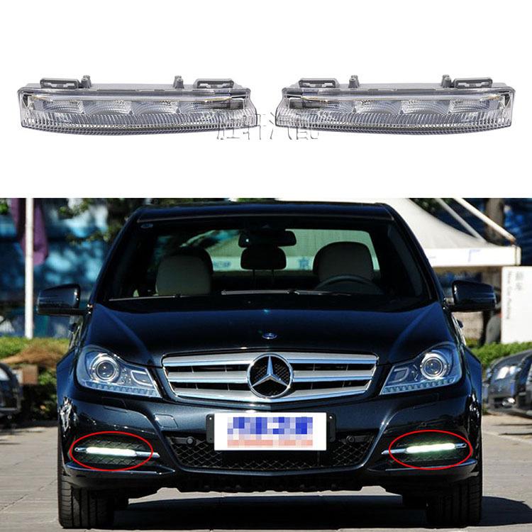 适用奔驰CESLK级W204W212R172前保险杠DRL前杠灯日行灯防雾灯