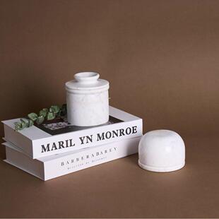 大理石调料罐带盖密封罐调味罐瓶收纳罐