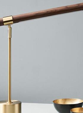 简约现代书房LED护眼台灯极简客厅落地灯中式木纹卧室床头酒店灯