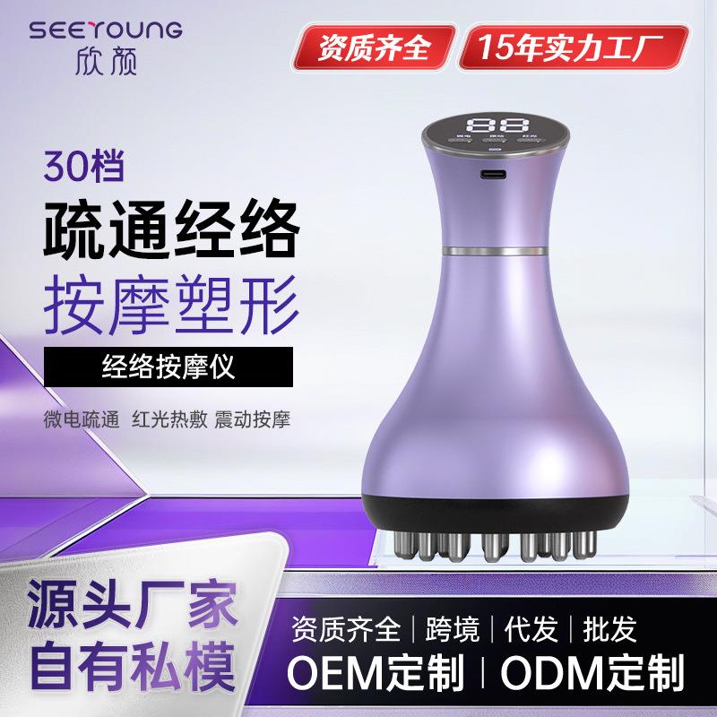 多功能养生家用经络刷肩颈手臂大腿电动刮痧仪加热刮痧器筋疗仪