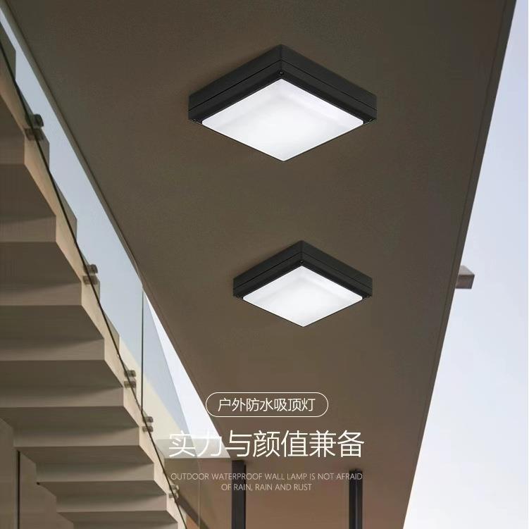 户外吸顶灯三防方形阳台走廊过道屋檐农村大门口花园院子凉亭顶灯