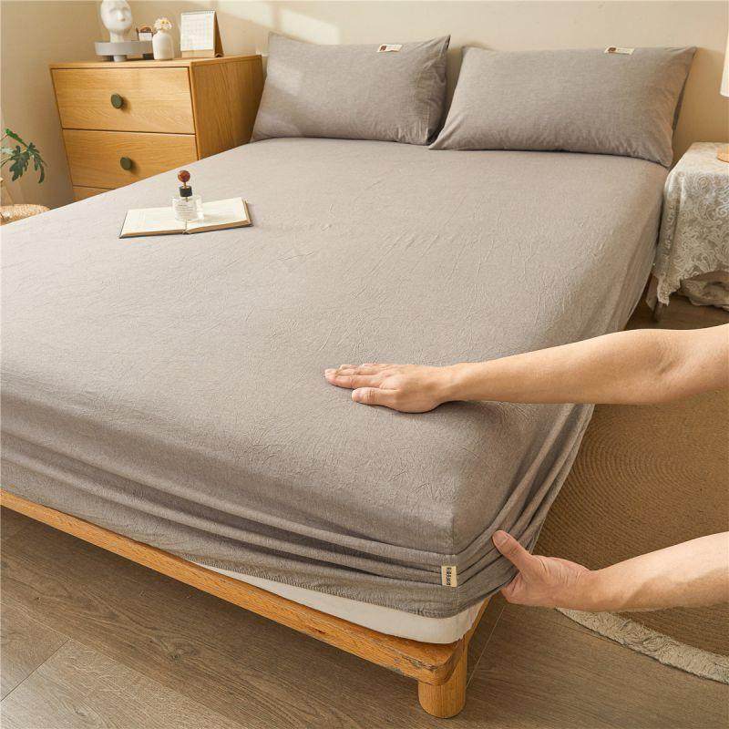 色织水洗纯棉床笠单件全棉长绒棉防尘床罩床垫保护罩席梦思床,农用物资,其他肥料,淘宝优惠券,粉丝福利购,淘宝优惠卷