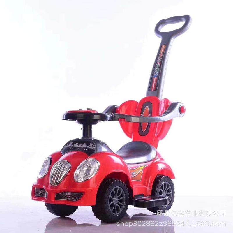 儿童滑行车1/3小孩扭扭车带音乐宝宝可坐带推杆护栏溜溜车玩具车