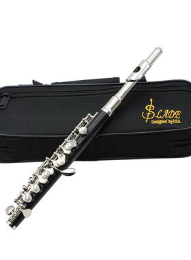 SLADE短笛C调短笛布盒胶木管体短笛专业演奏级镀银西洋乐器短笛子