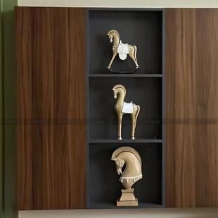 法式马头摆件客厅电视柜酒柜办公室高端大气轻奢软装高级感装饰品