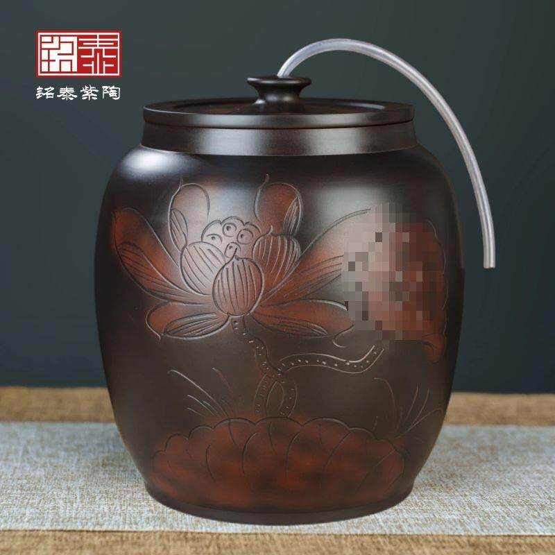 水缸陶瓷水桶家用储水用带盖老式过滤纯净水桶茶台泡茶抽水茶水桶
