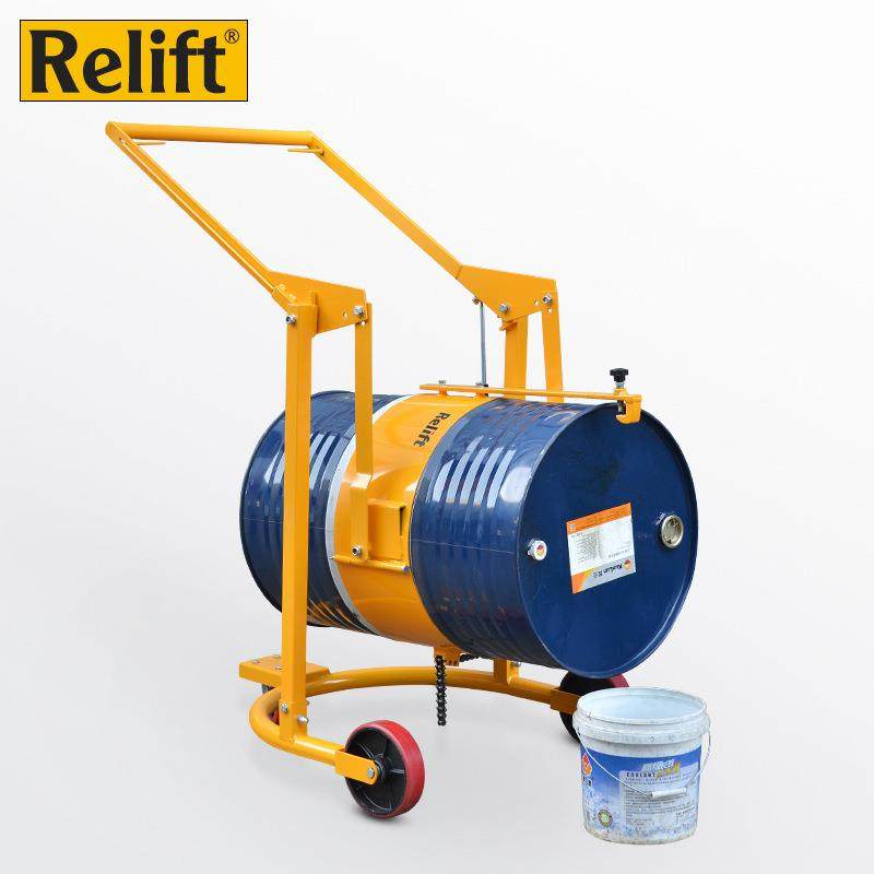Relift机械式油桶翻转车铁塑油桶倒料车手推倾倒车油装卸搬运车