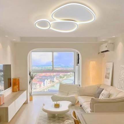 广东中山灯具2024鹅卵石led客厅主灯家用吸顶简约现代云朵灯套餐