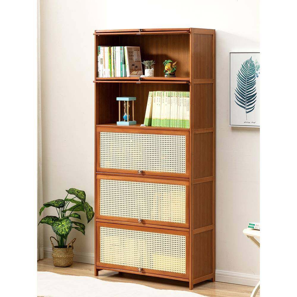 cs书架落地书柜子置物架儿童桌面上客厅简易家用实木靠墙办公室飘