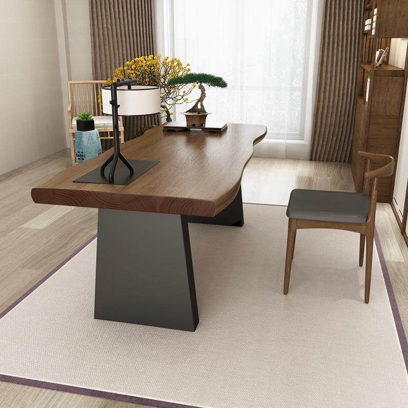 现代简约实木办公桌家用小户型原木书桌写字台办公室电脑桌老板桌