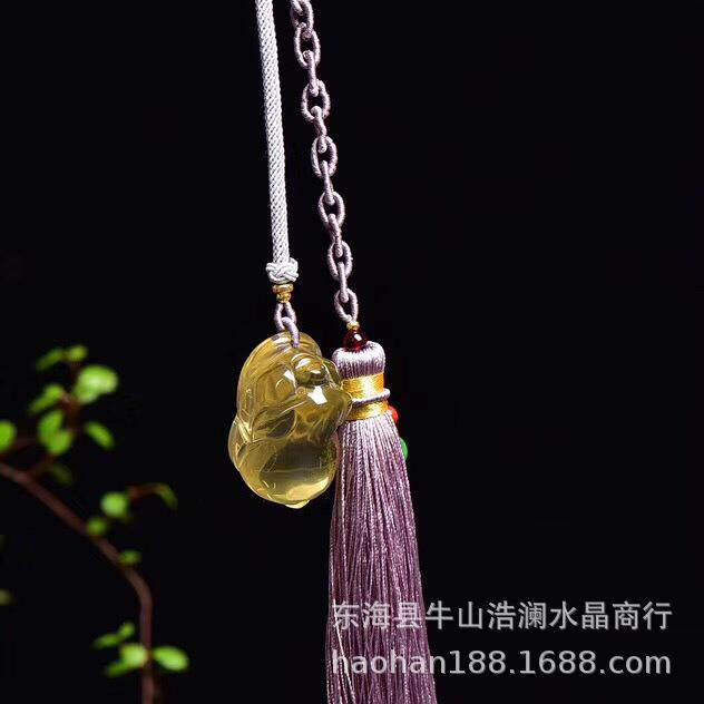 天然黄水晶小猪车挂包挂汽车装饰挂件本命年属猪生肖饰品