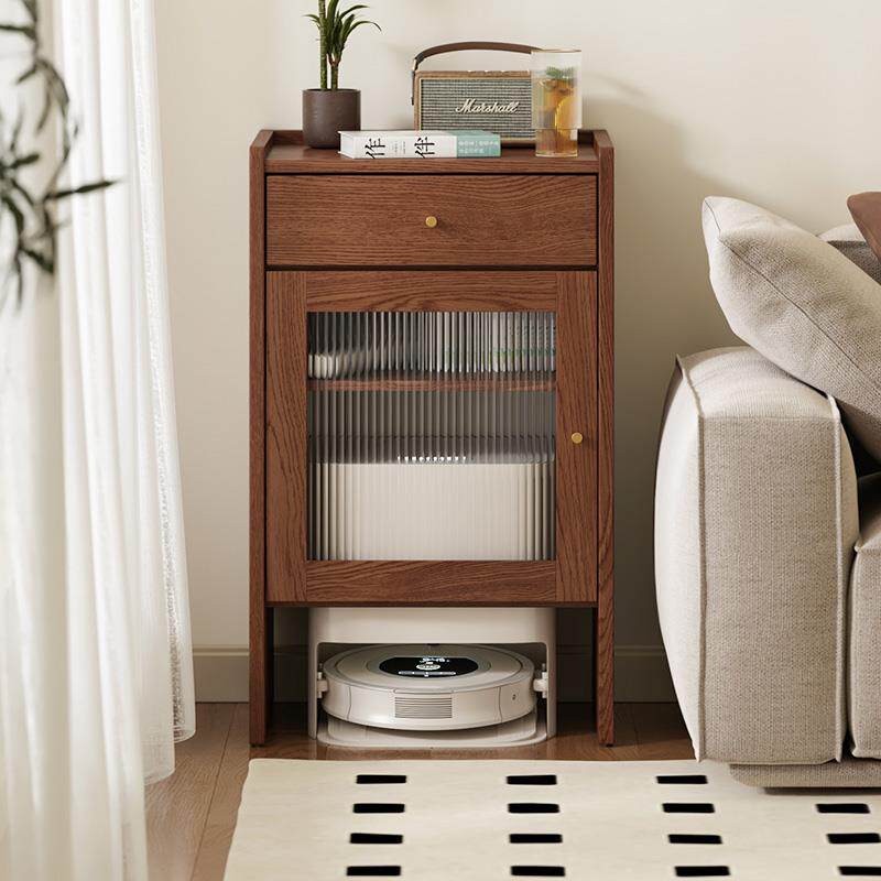 扫地机器人柜基站客厅实木云鲸置物架可移动沙发边柜科沃斯收纳柜