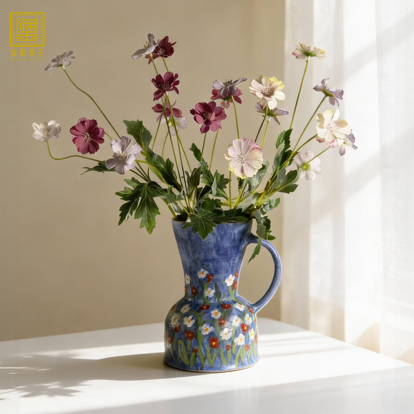 景德手工陶瓷花瓶家居客厅花插装饰瓷器手绘花绿植插花瓶摆件批发