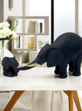 代约母子大象树脂20240607工艺品现客厅家简居设装饰品酒柜书房摆