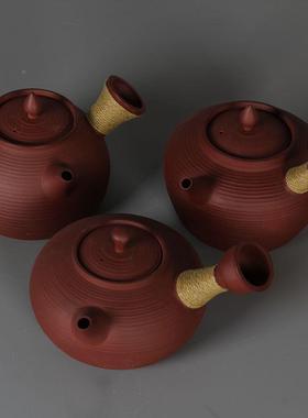 潮州纯手工榄砂铫烧水壶玉书炉煨功夫橄炭炉红泥小SFR火煮茶壶壶