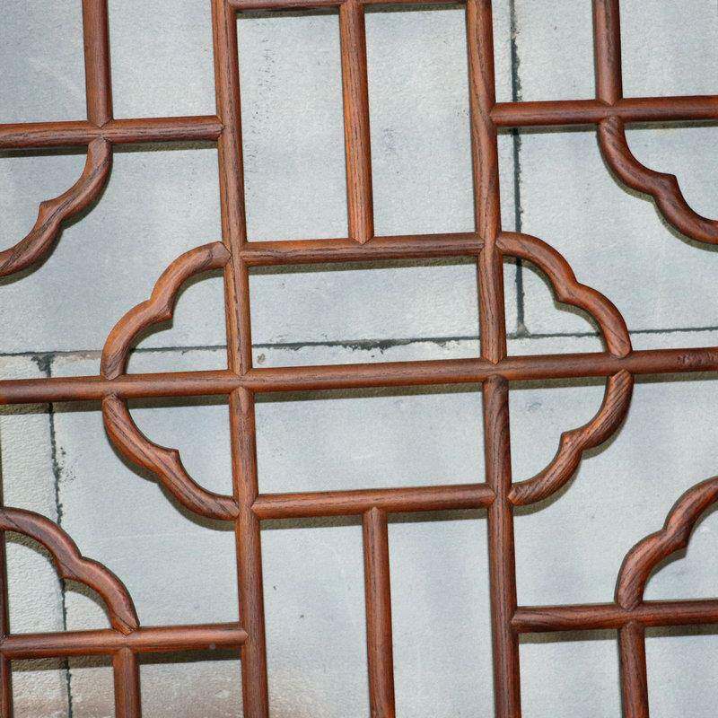 东阳木屏风复古花格居荷花鱼雕家装0木雕加工定做雕饰刻