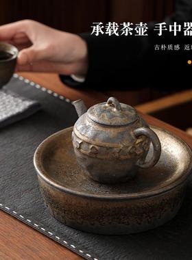 瓷壶MOSHOU20承干泡台粗茶陶茶具托盘呈承壶垫大号配储陶水壶底座
