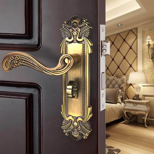 基亚锁锌合金欧室内门锁卧171-83室房间门具式实木门锁执手锁机门