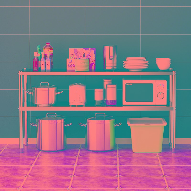 厨房落地两层餐边柜双层柜子不锈钢置物架2层Q货架桌子收纳储物柜