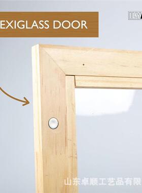 木件质信件箱邮户外DZS-05141IY磁吸整收纳盒透明亚克力理开门实