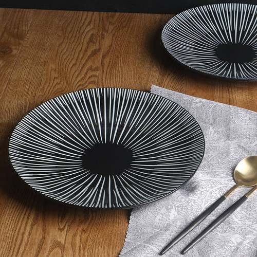 餐厅酒用品餐具万箭穿心西餐盘创盘果店陶盘展示盘意摆盘XIX瓷盘