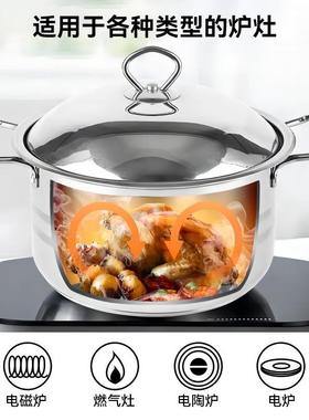 厂家不锈钢加厚厨具房锅烹饪装复底汤锅10件套炊套CookwareS套装