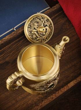 复古龙壶凤转宝石茶仿古LS-A243Y做转旧铜器装饰品摆件