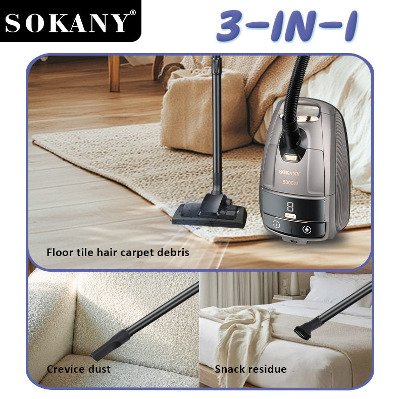 跨境吸尘器3in1家用吸尘器LED大吸力5米真空吸尘器13060sokany