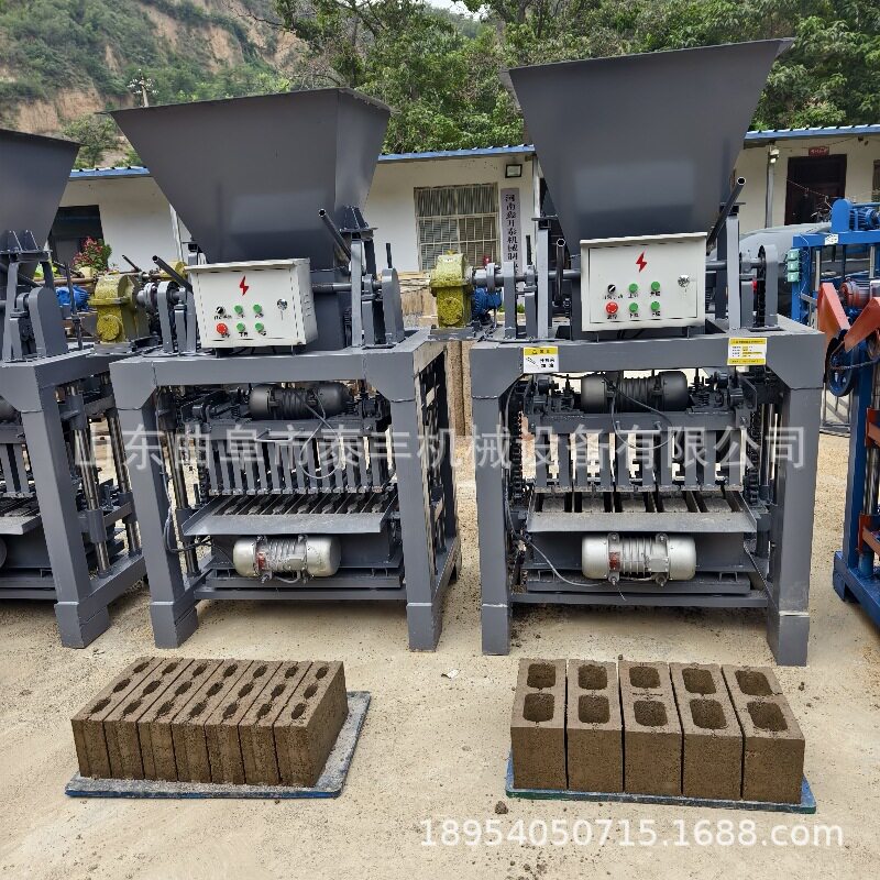 半自动制砖机手动小型砌块机移动便携式水泥混凝土空实心打砖器械