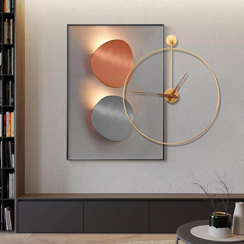 轻奢抽象挂钟餐桌墙面挂画现代简约客厅饭厅壁画餐厅钟表装饰画,收纳整理,烫衣板及配件,淘宝优惠券,粉丝福利购,淘宝优惠卷