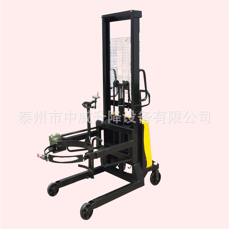 电动油桶升高车半自动油桶倒料机电瓶翻转式油桶叉车取料车